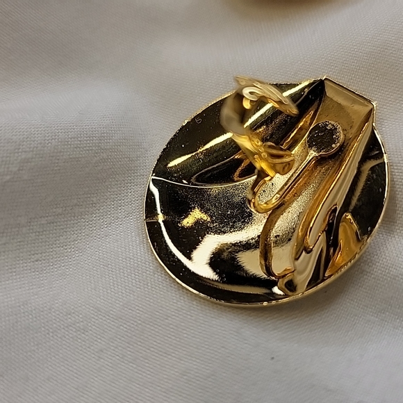 Vintage Gold tone Earrings CLIP-ON Costume Statement Jewelry ✨️ - Picture 12 of 14